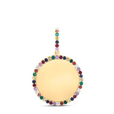 1/5CTW-DIA CN 1 5/8CTW RD-NAT GEM MULTI CLR SAPPHIRE MEMORY ROUND PENDANT